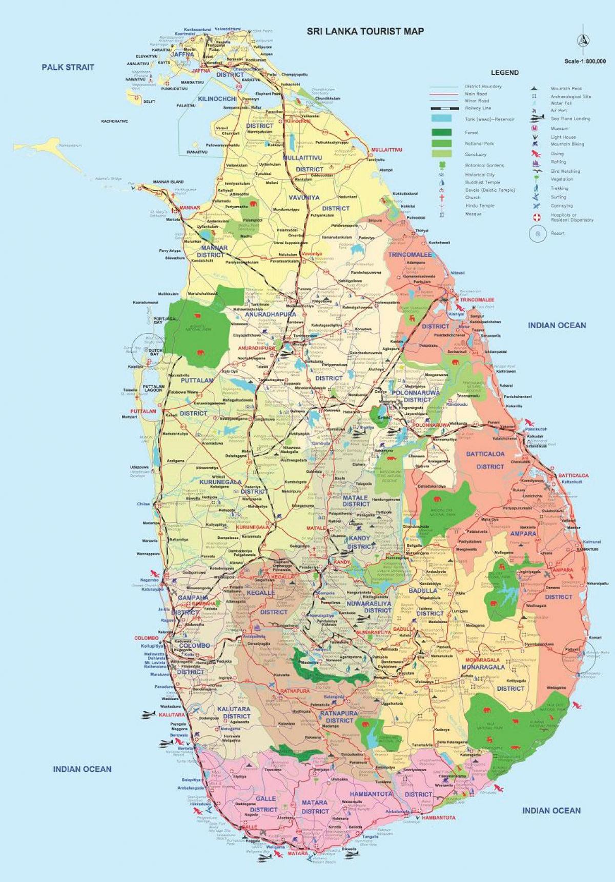 ศรีลังกา name ampara เขตบนแผนที่