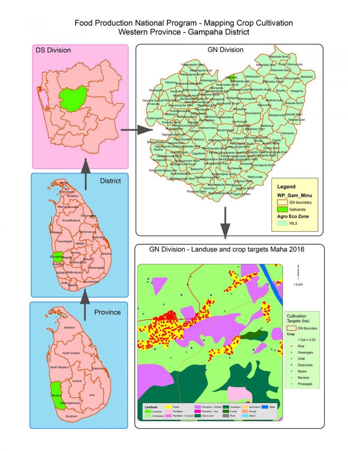 แผนที่ของ gn ดิวิชั่นแผนที่ศรีลังกา name