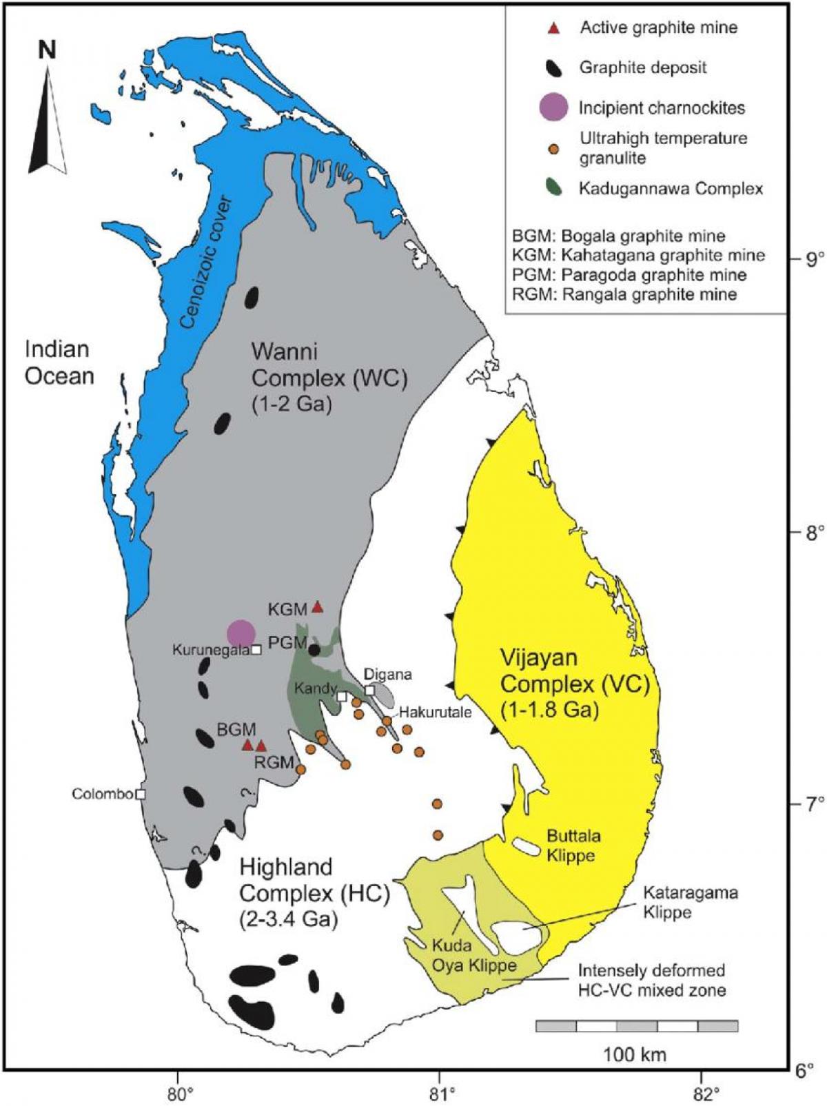 แผนที่ของ minerals ในศรีลังกา name