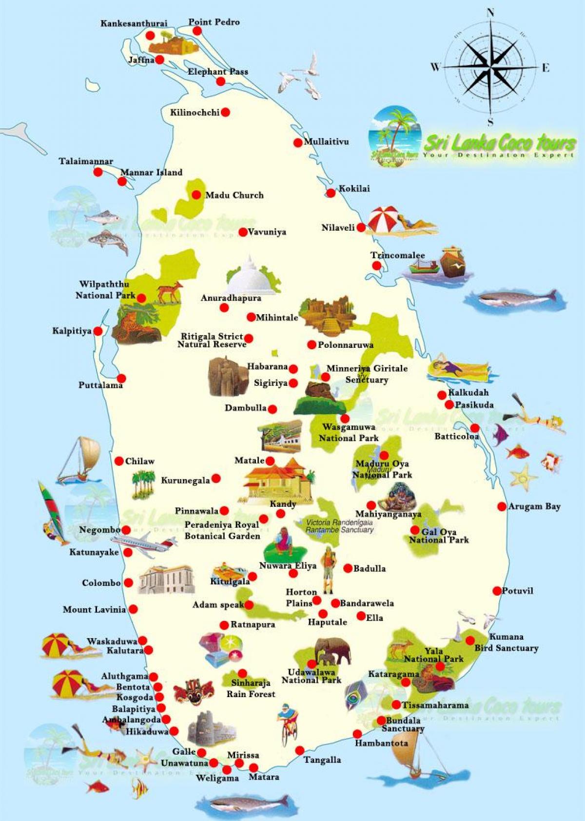 แผนที่ unawatuna ศรีลังกา name