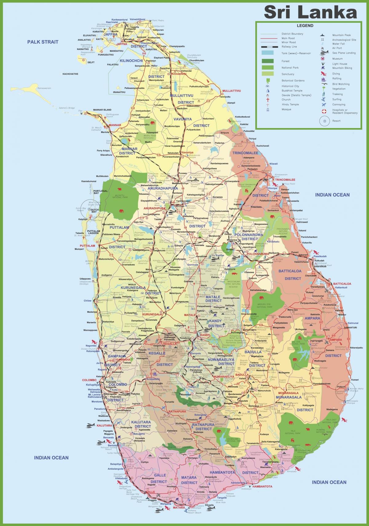 แผนที่ของศรี Lankan หมู่บ้าน