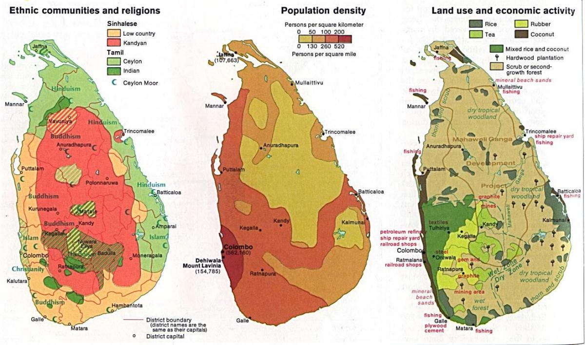 แผนที่ของศรีลังกา name agriculture