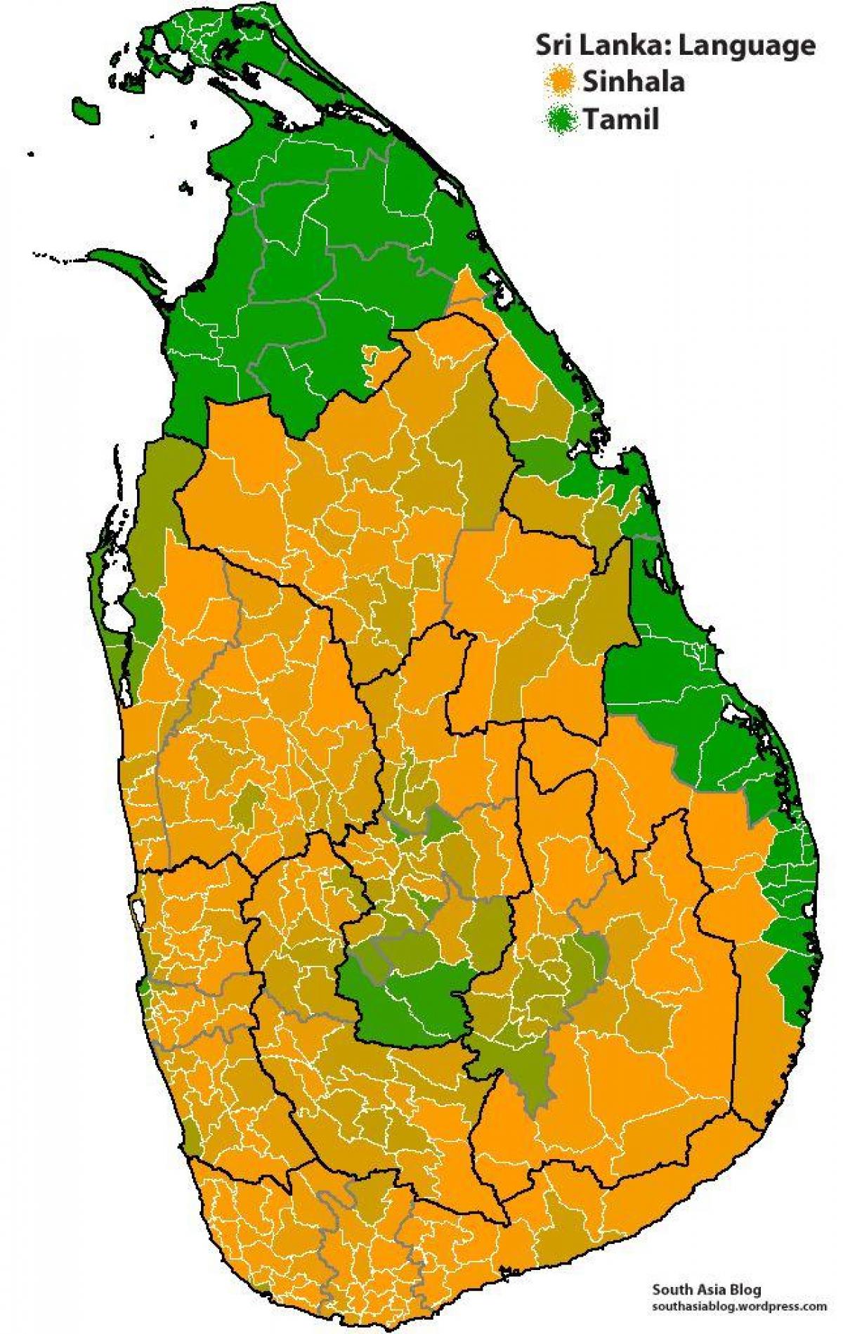 แผนที่ของศรีลังกา name ภาษา