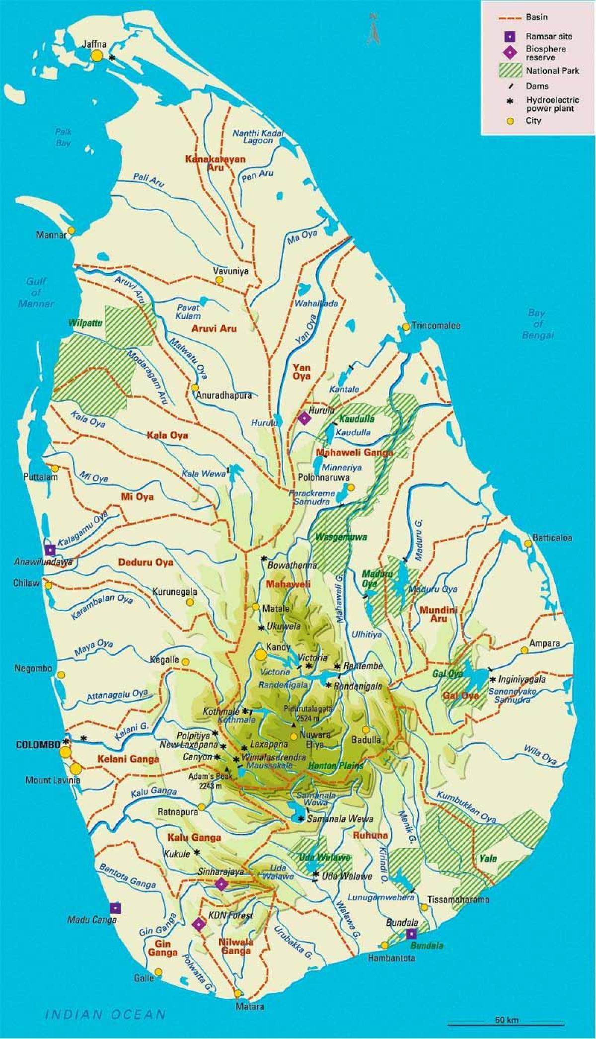 แผนที่ของศรีลังกา name ภูมิศาสตร์