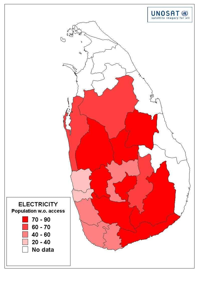 ศรี Lankan ประชากรมากแผนที่