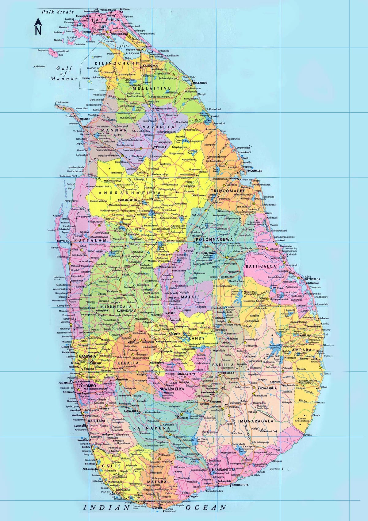 กล่องแสดงรายละเอียดบนแผนที่ของศรีลังกา name กับถนน