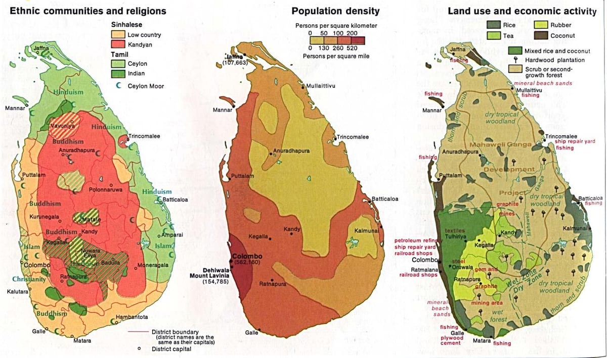 แผนที่ของศรีลังกา name agriculture