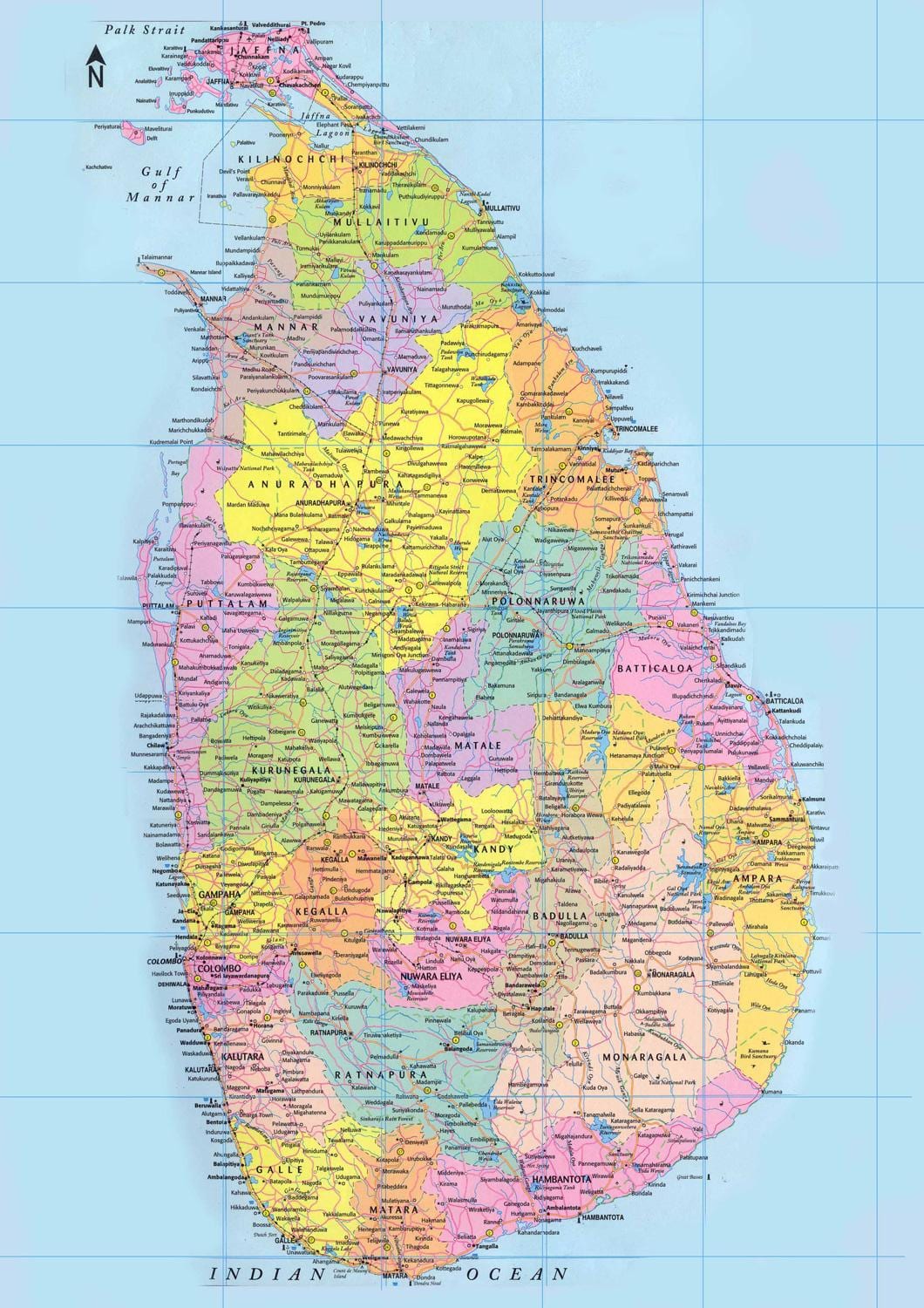 ศรีลังกา name kilometer แผนที่