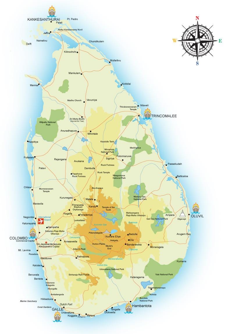 แผนที่ของหมายเลขออฟฟิศรีลังกา name