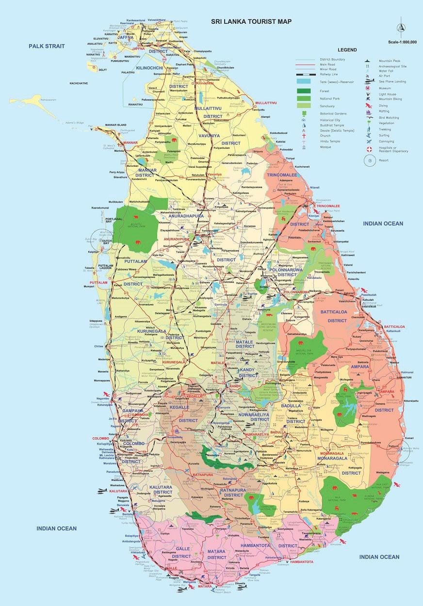 ศรีลังกา name ampara เขตบนแผนที่