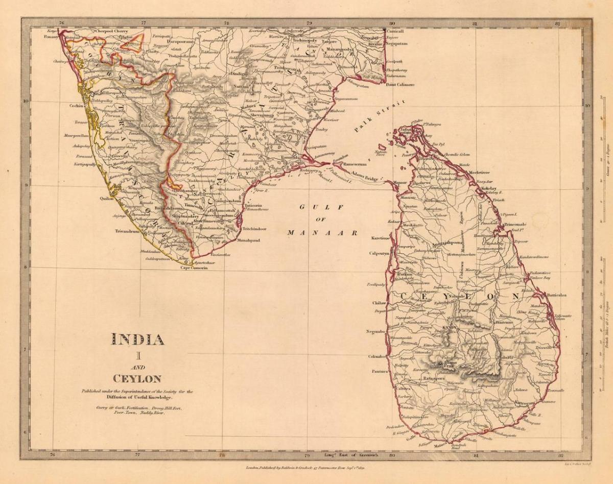 แก่ Ceylon แผนที่