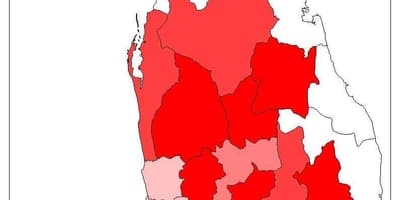 ศรี Lankan ประชากรมากแผนที่