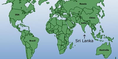 โลกแผนที่แสดงศรีลังกา name